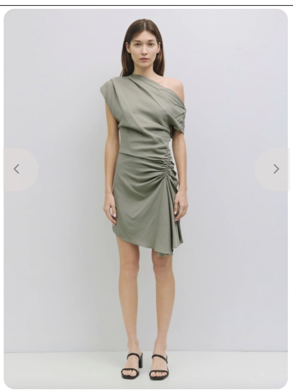 Mod Ref Sage Green Asymmetrical Zyla Dress
